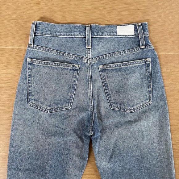 Women's Something Navy Size 0/25 Mom Jeans High Rise Straight Leg 100% Cotton - Picture 3 of 7